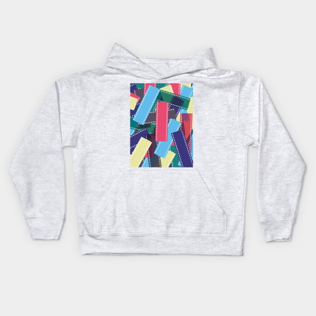 Messy Film Negatives Kids Hoodie by aaalou